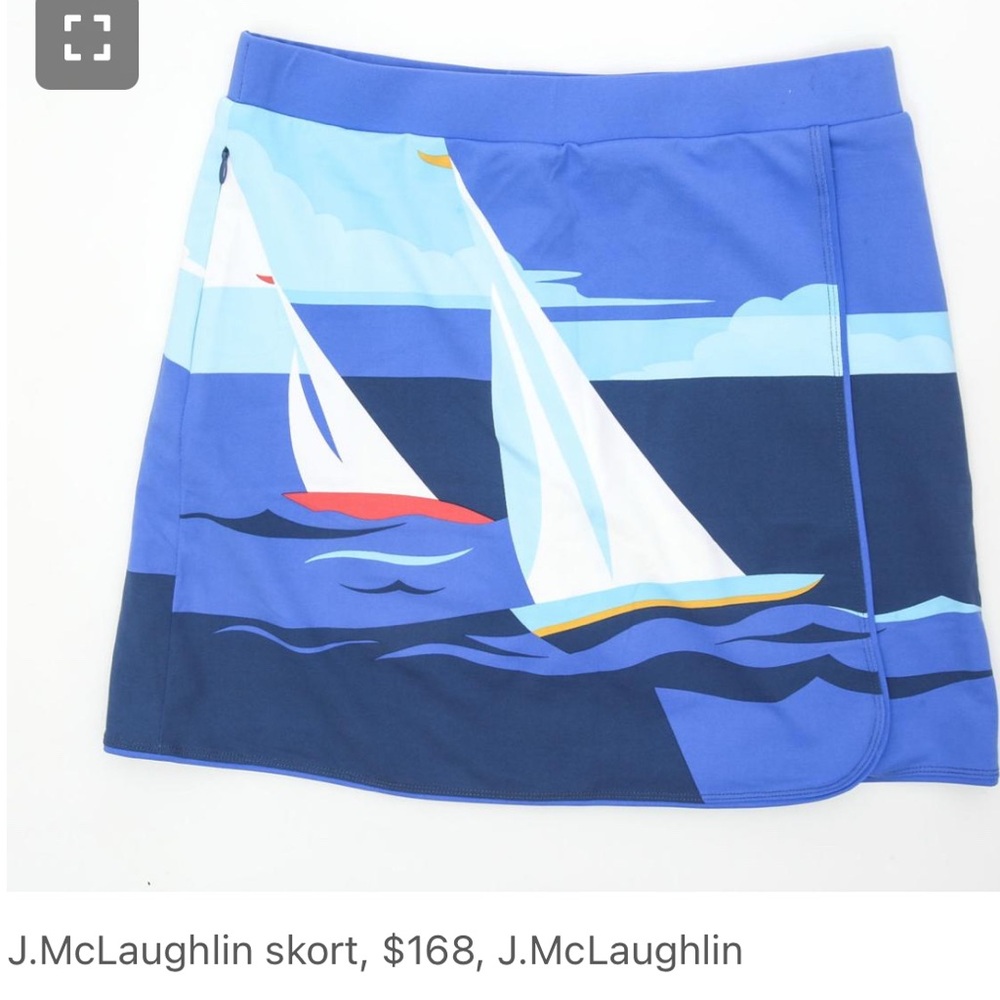 J. McLaughlin Blue Sailboat Skort